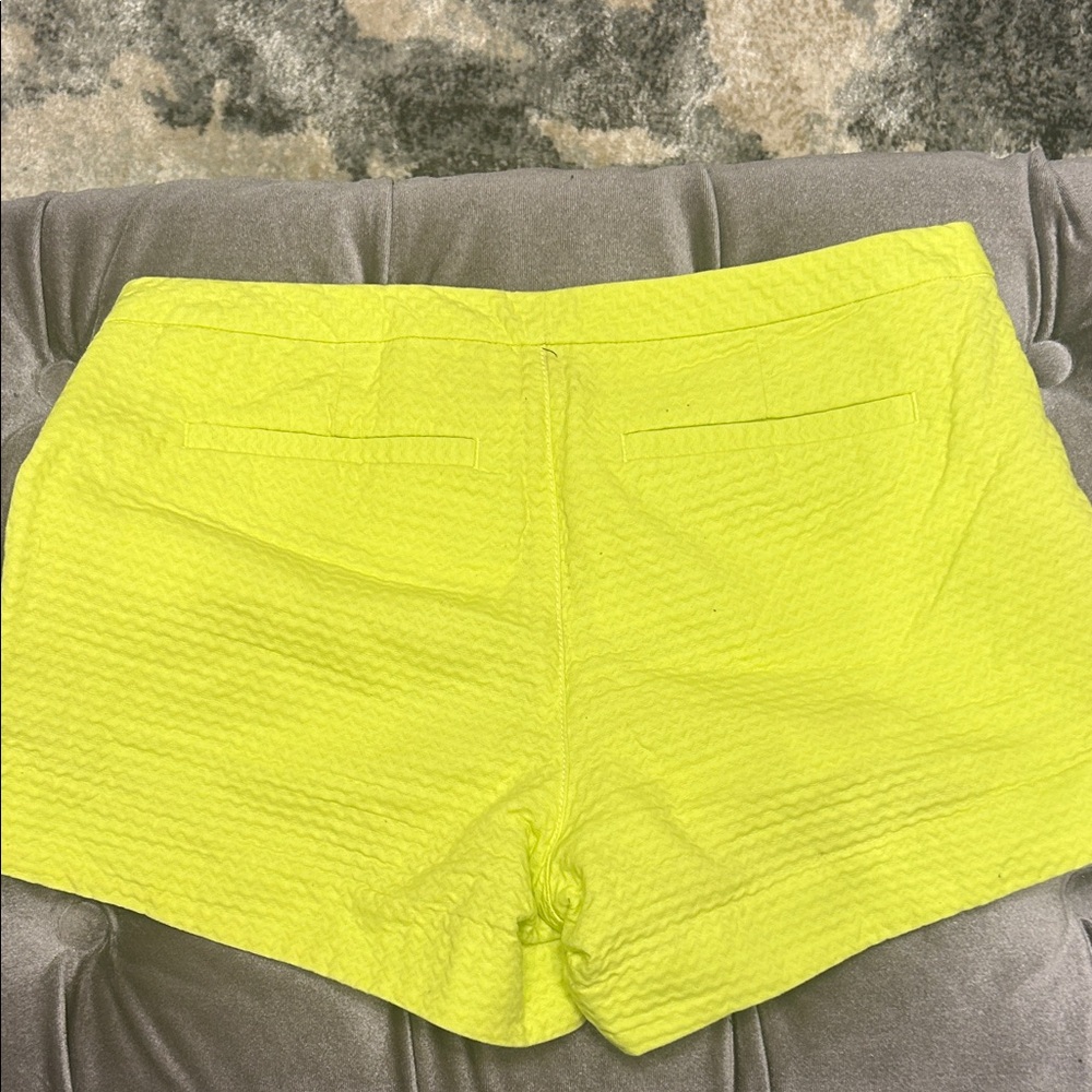 Lilly Pulitzer Neon Lime High-Waist Textured Shorts - Picture 5 of 8